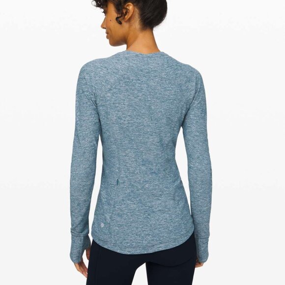 Lululemon Runderful Long Sleeve Heathered Petrol Blue 6 - Picture 4 of 15